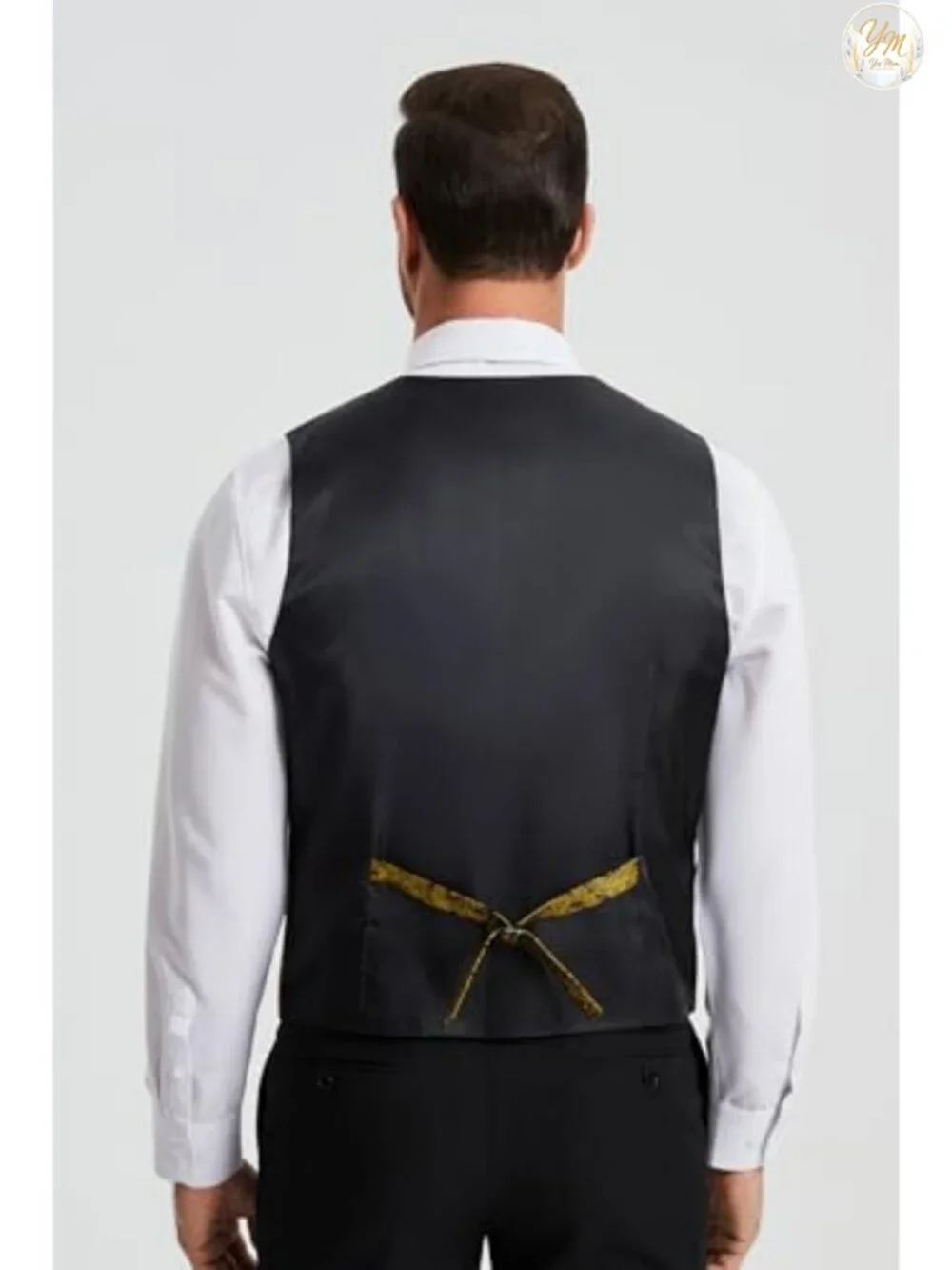 Vest and Tie Set for Men Paisley Jacquard Formal Suit Vest with Tie and Pocket